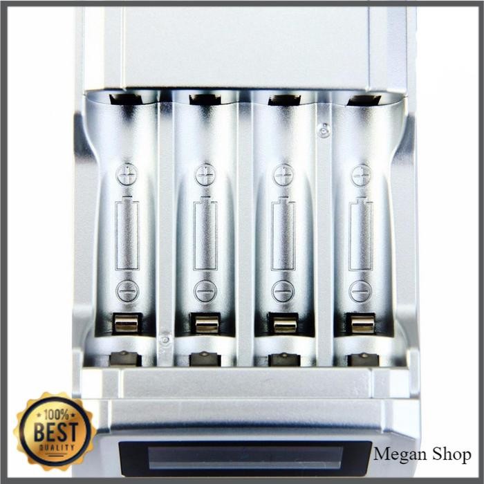 Charger Baterai Smart Intelligent LCD 4 Slot Ukuran AA dan AAA Bisa Cas Baterai Alkaline Jam