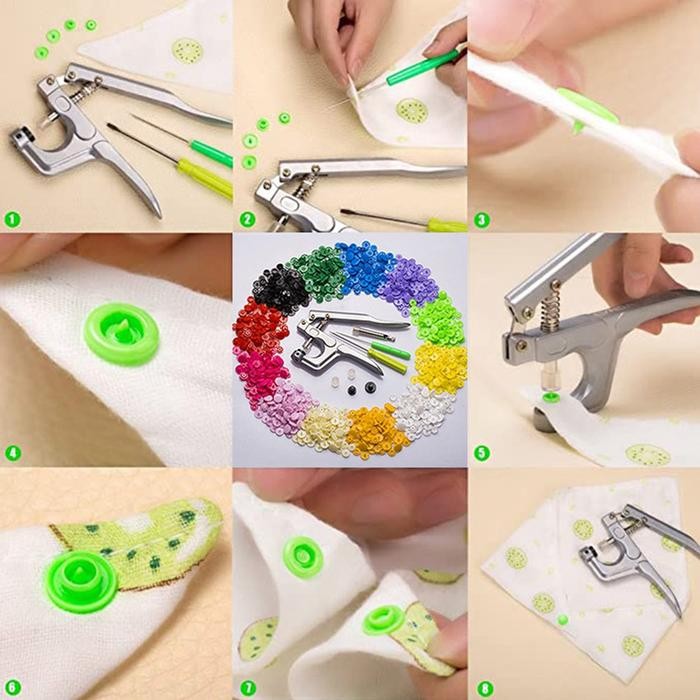 Snap Button Pliers Set T5 / T8 Tang Alat Pasang Kancing Jepret Plastik