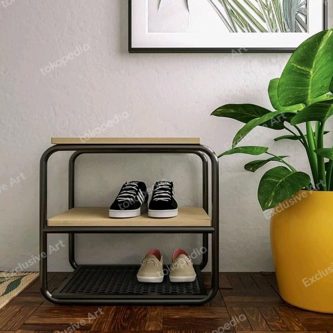 Rak Sepatu Besi Unik / Rak Sepatu Minimalis