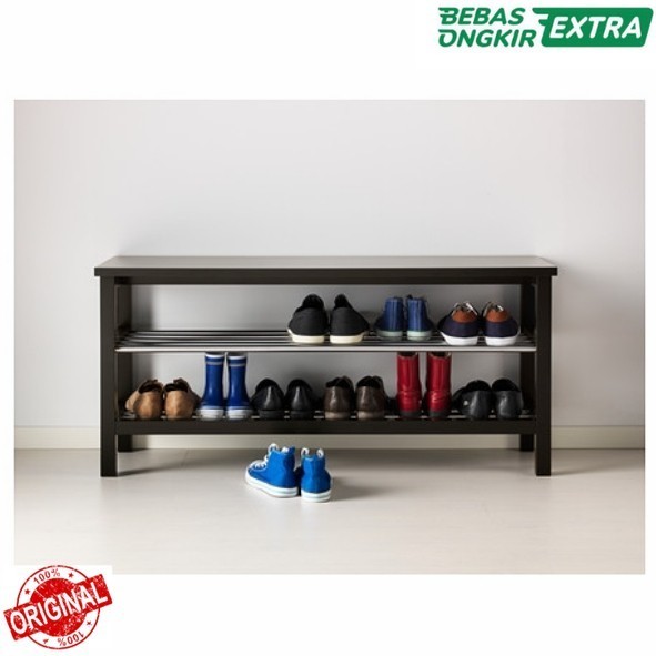 Rak Sepatu Dengan Tempat Duduk Kokoh 1x50cm _Hitam