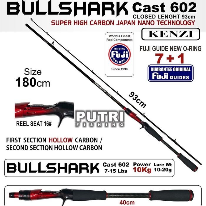 Joran Kenzi Bullshark 602 Baitcasting - Berat 6-14lbs hingga 10-20lbs - Reel