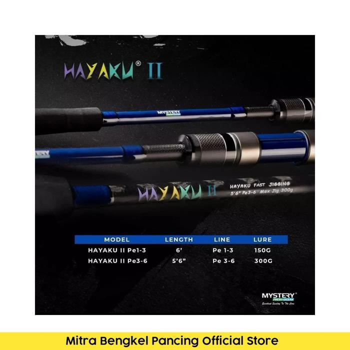 Joran Pancing Hayaku Mystery Spinning Ring Guide SIC One Piece Jigging Rod