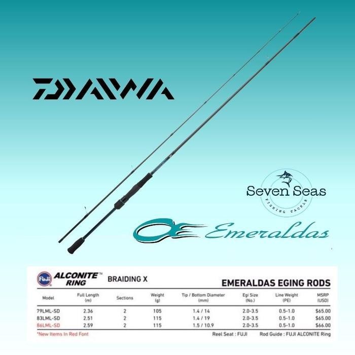 Daiwa Emeraldas Rod Eging Rod 79LML 83LML 86ML Joran Cumi Sotong