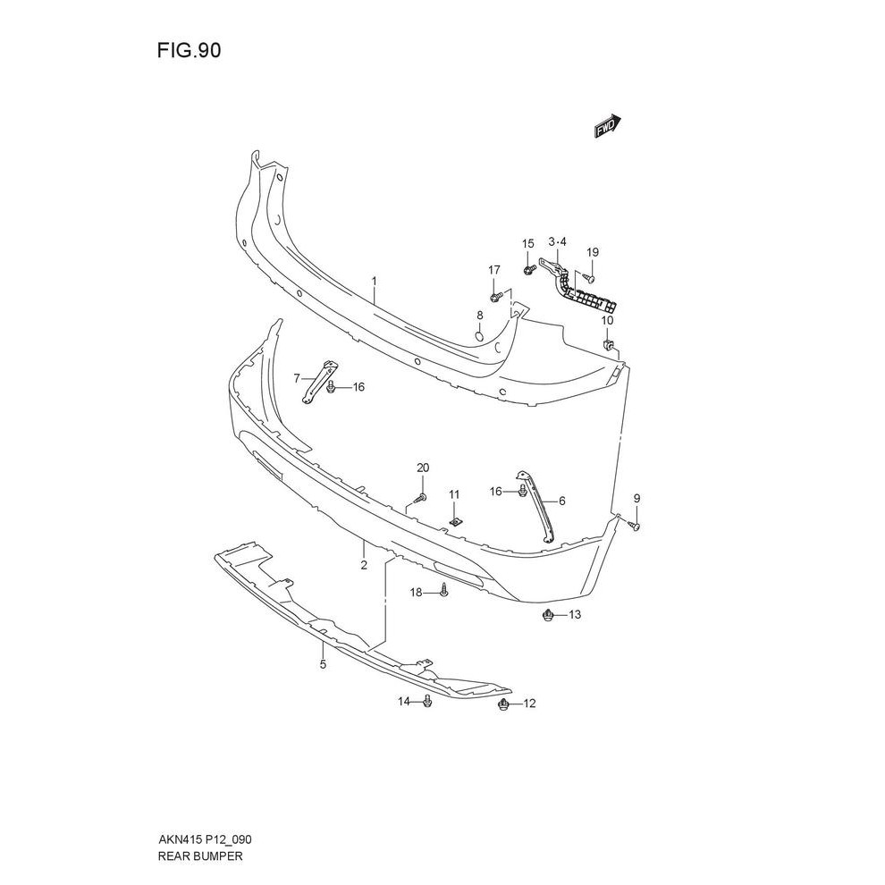 Diffuser Belakang Suzuki Sx4 S-Cross Scross S Cross Asli Sgp Kode 081