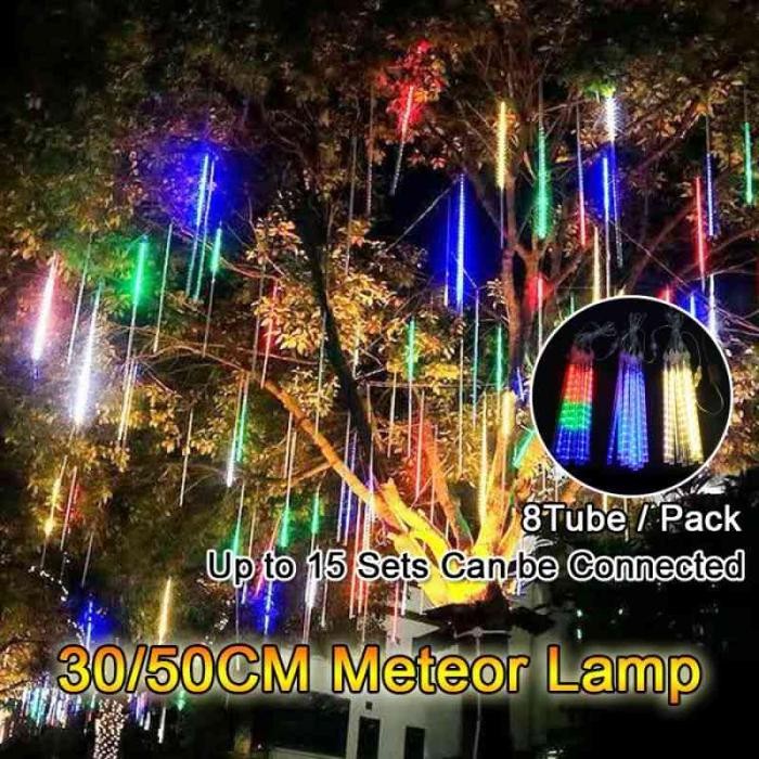 PREMIUM LAMPU HUJAN METEOR LED LAMPU HIAS BINTANG JATUH HIASAN TAMAN 1SET Bohlam Pvc