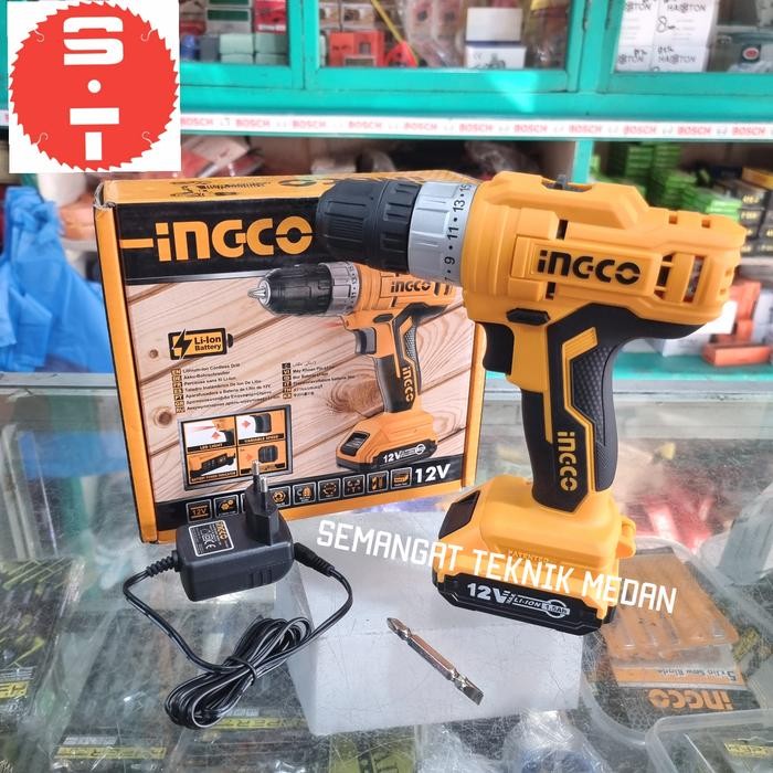 Cdli1221 Cordless Drill Bor Baterai Besi Kayu 10Mm 12V Ingco Cdli 1221