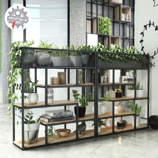 Rak Partisi Penyekat Ruangan Rak Vintage Industrial Rak Partisi Ruangan Rak Partisi Industrial Home