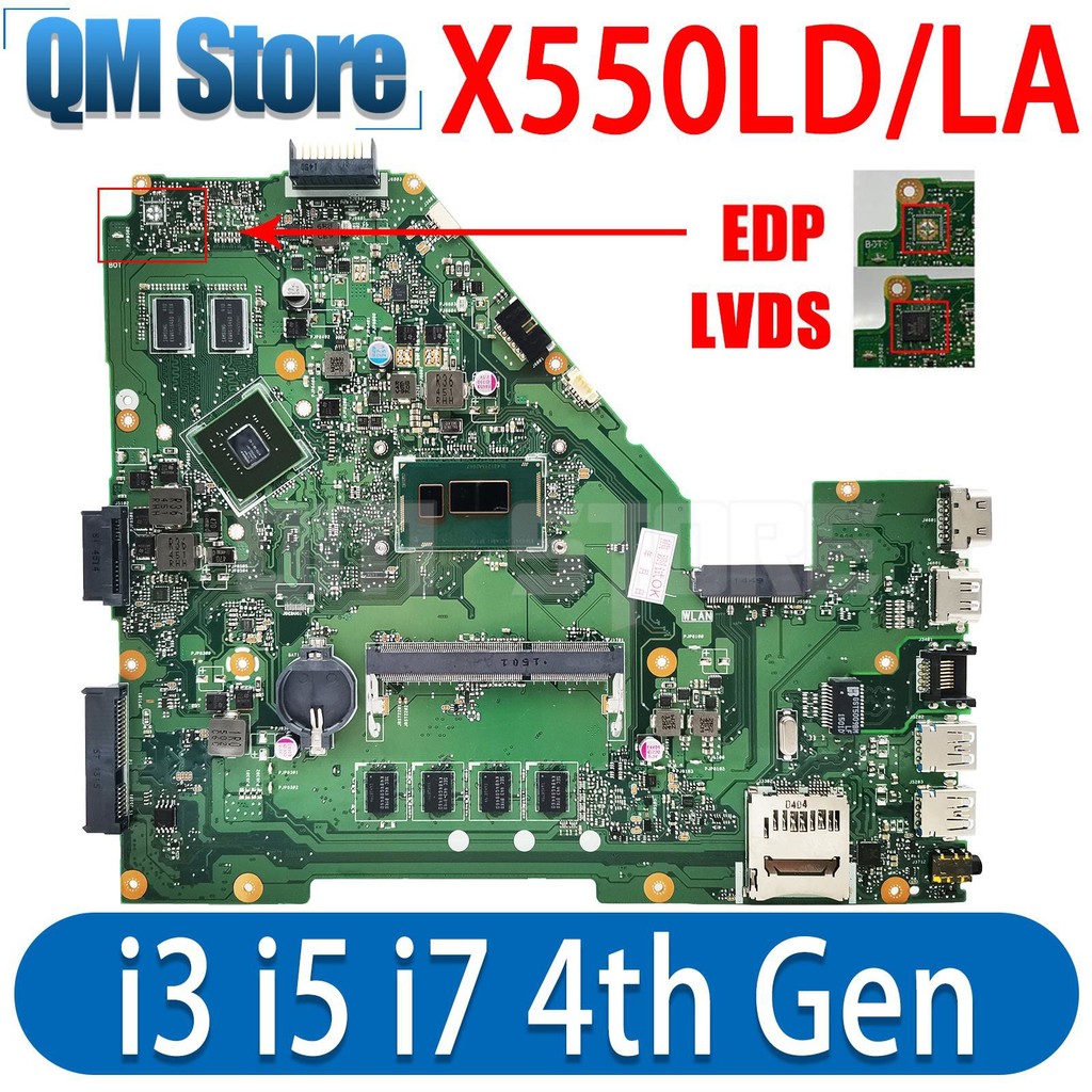 QM 50LD X550LA Mainboard For ASUS X550LC X550LN  F550L K550L Laptop Motherboard CPU I3 I5 I7 4th Gen