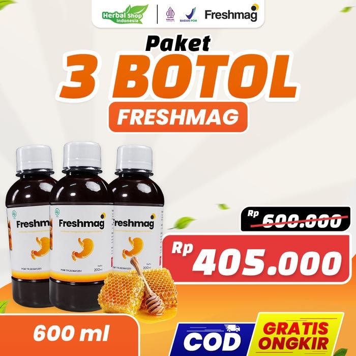 

FRESHMAG 3 BOTOL- Madu Asam Lambung dan Magh Honey Kunyit