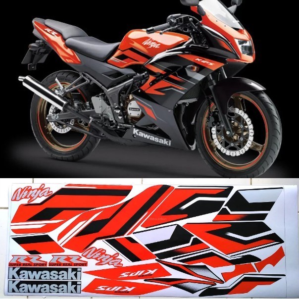 Stiker Striping Ninja Rr New 2015 Orange Sudah Potongan Tahan Vernis
