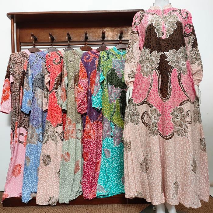 BATIK AIS Daster Gamis Lengan Panjang Busui Resleting Batik Tulis best seller