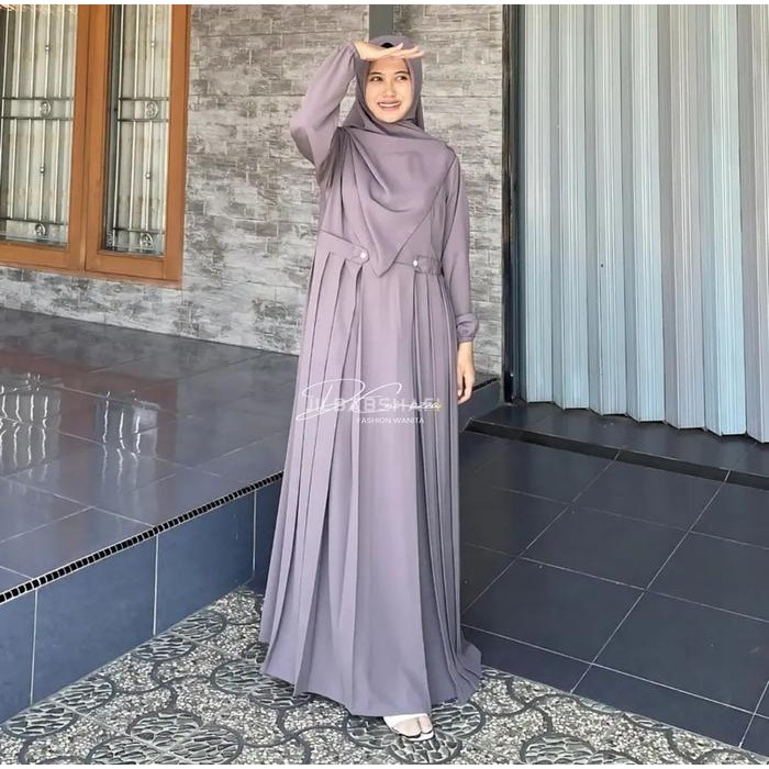GAMIS NIKITA WANITA BAHAN WOLFIS PREMIUM ADEM DAN JATUH TERBARU - GAUN HIJAB WANITA Dress Maxi Syari