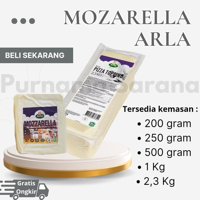 

Keju Mozarella Arla Pizza Topping 2.3 kg / import denmark (Halal) Mulur Lumer Murah buat jualan
