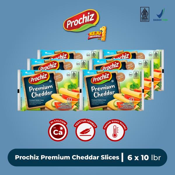 

Keju PROCHIZ Slice Cheddar 10's Paket 6 pcs