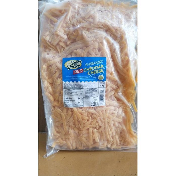 

SHREDDED RED CHEDDAR CHEESE 1KG / ORANGE CHEDDAR SHREDDED / KEJU CHEDDAR PARUT - 100% HALAL