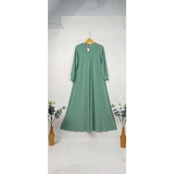 Avisiena - Basic Dress Jersey Gamis Polos Jersi Warna Hijau Botol, Tosca, Soft Green Pastel Terbaru
