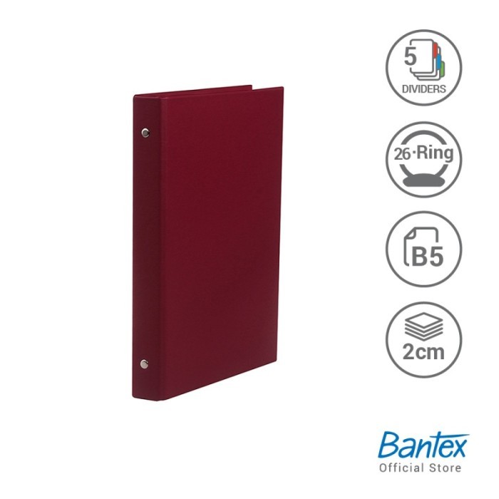 

BUKU BINDER NOTE B5 BANTEX 1326 WARNA MAROON KODE 134