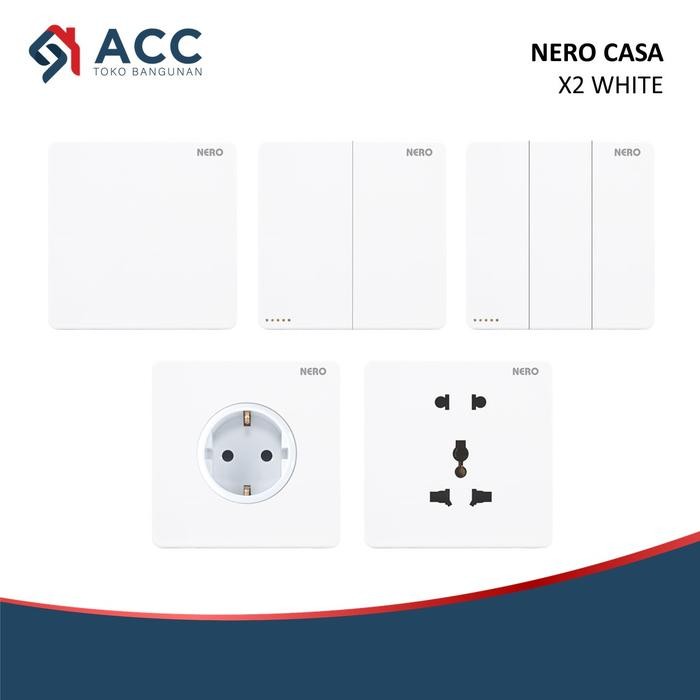 NERO CASA X2 WHITE SAKLAR STOP KONTAK