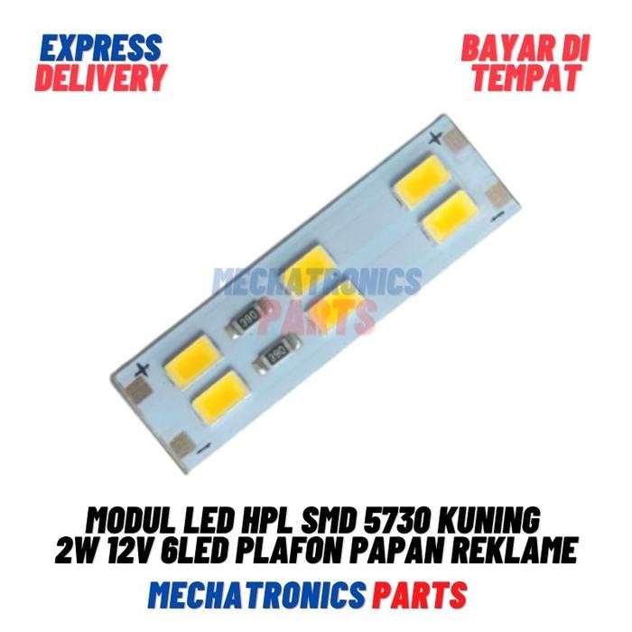 Modul Led Hpl Smd 5730 2Watt Kuning 12V 6Led Plafon Papan Reklame
