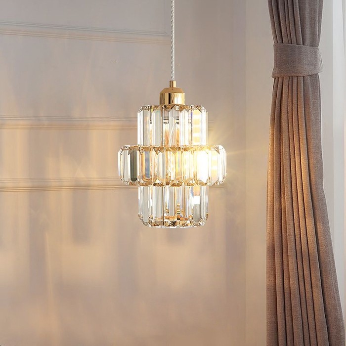 (Expert) Lampu Gantung Minimalis Kristal 3 In 1 Bulat Bohlam tidak
