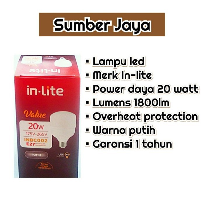 (Expert) LAMPU LED BERGARANSI INLITE 20 WATT