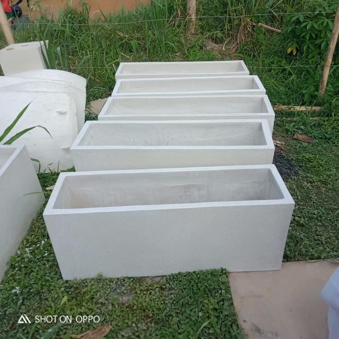 Pot tanaman teraso planter kotak panjang pot semen terrazzo Kode 1264