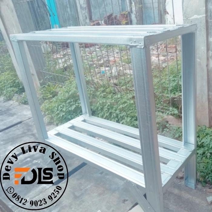 Rak pot tanaman baja ringan susun 2 canal C - 1M Kode 898