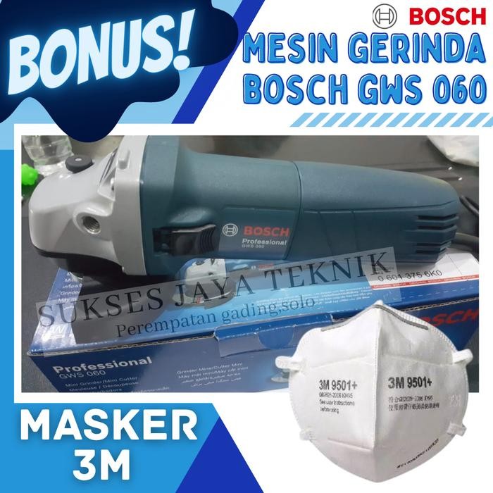 Mesin grenda grinda bosch GWS 060 bonus 2pc Batu grenda bosch asli