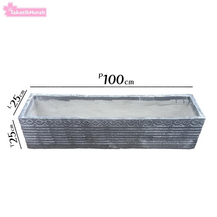 Pot Bunga Persegi Panjang Minimalis (P= 100cm/1m, L,T= 25cm)