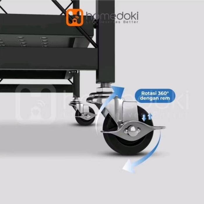 Rak Besi Lipat Serbaguna Lemari Buku Rak Barang