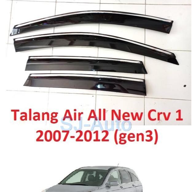 Talang Air Crv Gen3 2007-2012 Slim Hitam Lentur Anti Pecah Lis Chrome