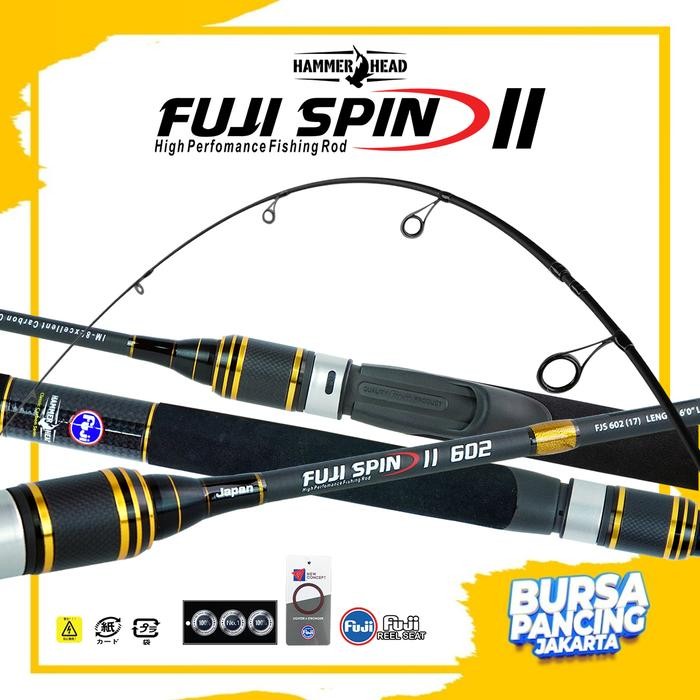 [ Gratis Set Kail Sk6 ] Hammerhead Joran Pancing Spinning Fuji Spin Ii 562 - 602 Hi-Carbon Blank