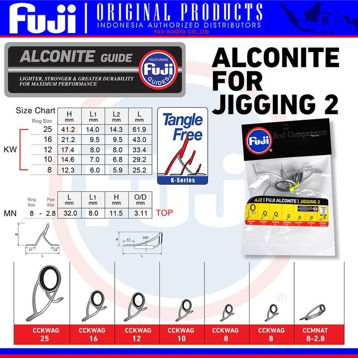 Ring Fuji Rod Component Alconite Jigging 2 Set Lengkap Untuk Joran Jig
