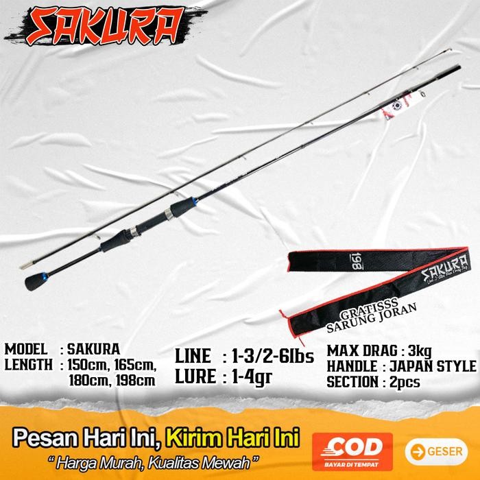 Pancing Joran Ultralight Sakura Max Drag 3Kg Fiber Solid
