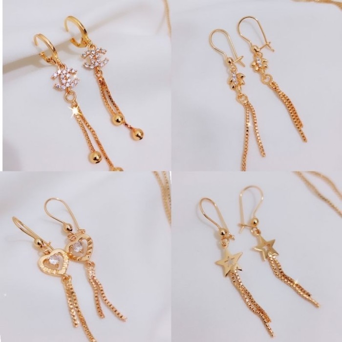 (Expert) FAVORITE Anting xuping panjang love italy yaxiya-bola disko-rumbai