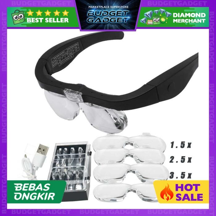 

Termurah Zeast Kacamata Pembesar Reparasi Jam 5X Magnifier 2 Led - 11537Dc