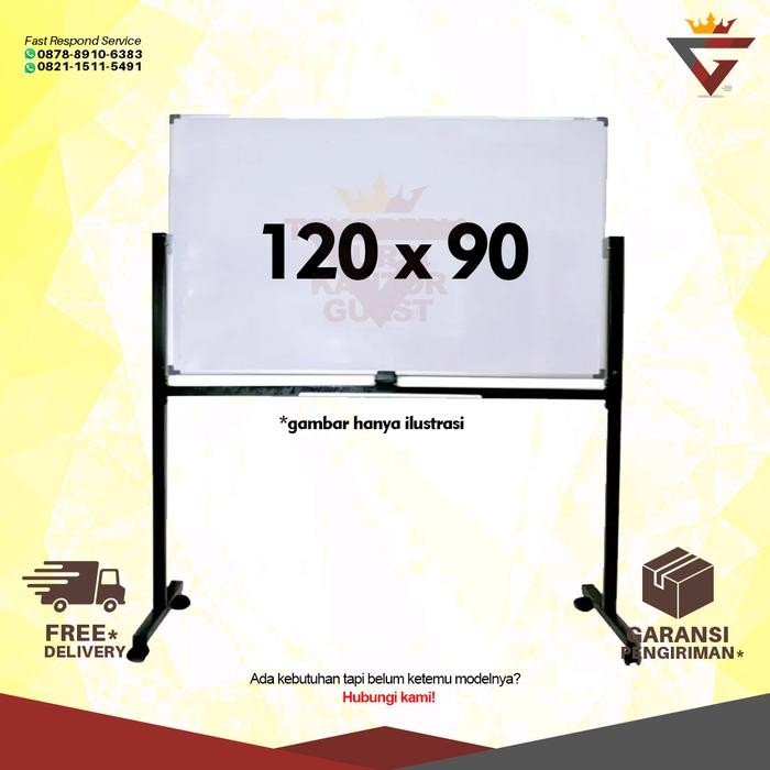 

Ready Stock Whiteboard 120 X 90 Sakura Standing 2 Muka Double Face Papan Tulis
