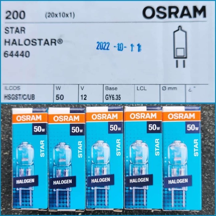 Lampu Halogen Kacang 50W 12V Osram