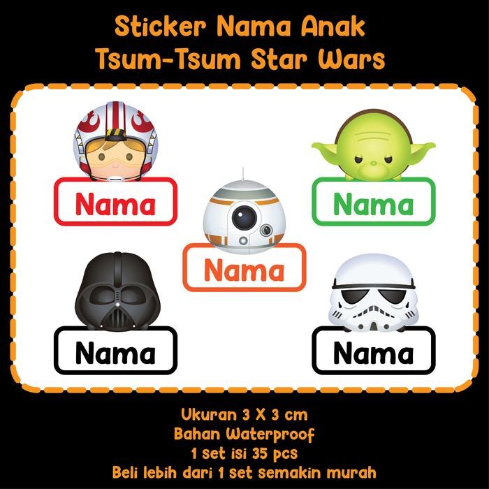 

icker Label Nama Anak Tsum Tsum ar Wars Cuom