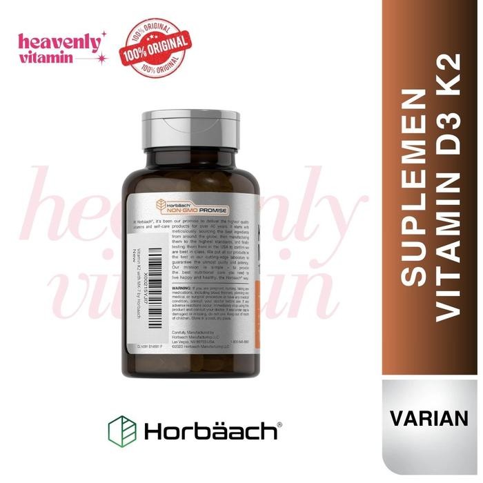 Horbaach Vitamin D3 K2 5000iu of Vitamin D & 800mcg MK-7 Complex -180