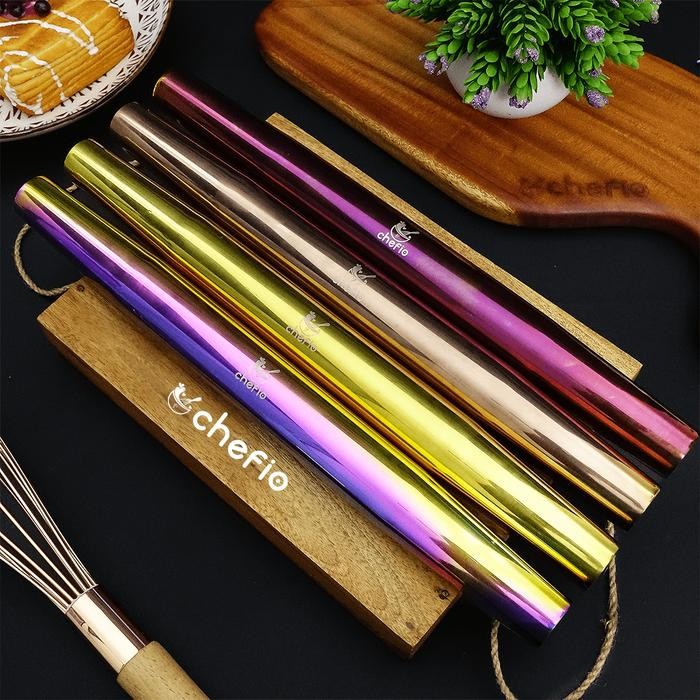 

Chefio Rolling Pin Stainless Warna / Roller / Penggilas Adonan Gratis Ongkir