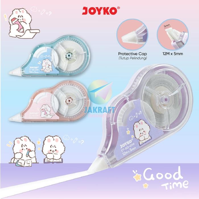 

1 Pcs Correction Tape CT522GTM Good Time Fan TipeX Tipex TipEx Pita Koreksi 12 Meter isi Lebih