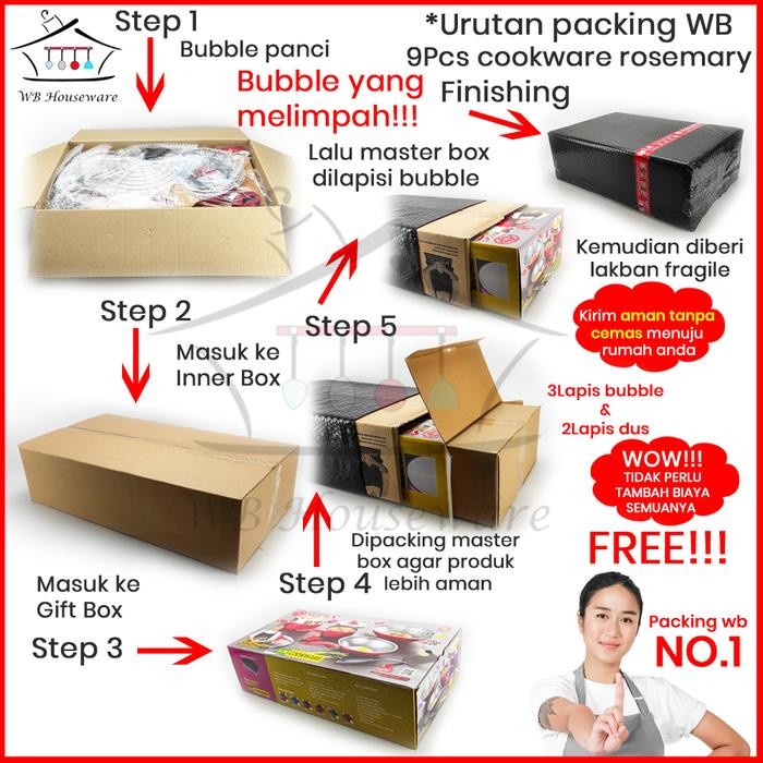 PANCI SET / PANCI SET 9PCS SUPRA / COOKWARE SET 9PC SUPRA ROSEMARY PINK / 100% ORIGINAL