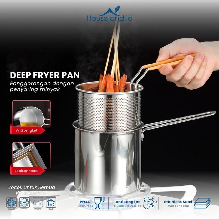 [PANCI SEMPOL] PANCI PENGGORENGAN DEEP FRYING 5 IN 1 MULTI DEEP FRYER STAINLESS STEEL SARINGAN