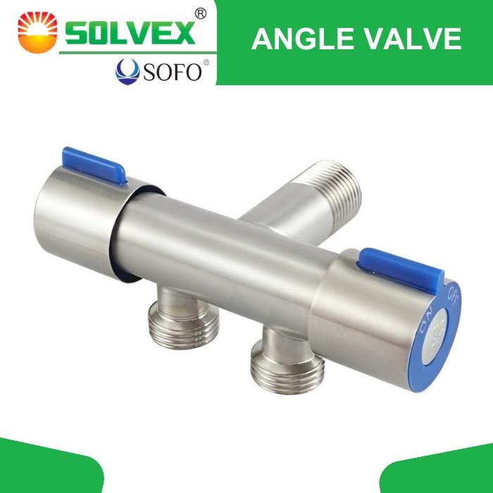 SOFO STOP KRAN CABANG 2 DOUBLE KRAN AIR STAINLESS 304 STOP KRAN SHOWER