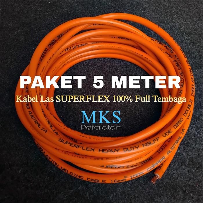 [PAKET 10 METER] KABEL LAS SUPERFLEX ORANGE 16MM [100% FULL TEMBAGA] KABEL LAS 16MM SUPERFLEXBLE