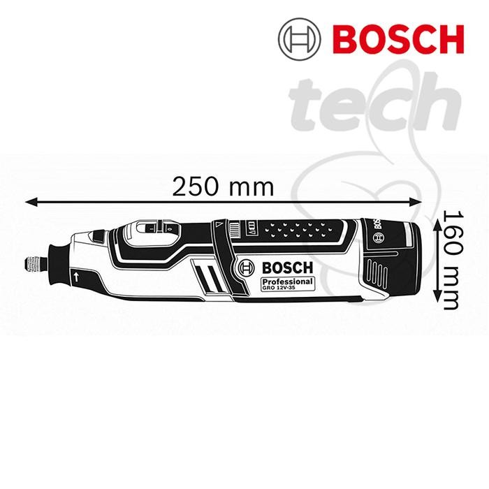 Mesin Gerinda Tuner Cordless Rotary Tool Bosch GRO 12V-35 - Unit Only