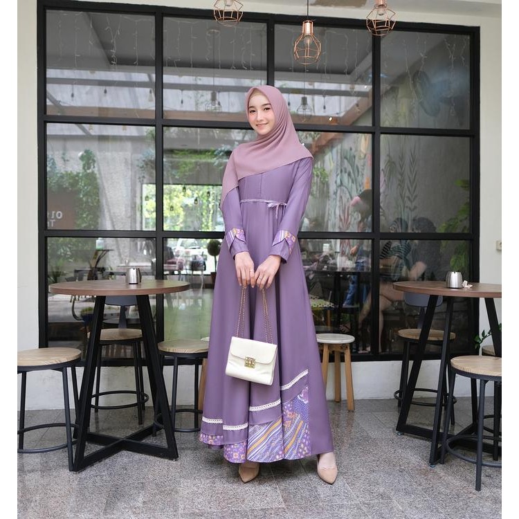 Kupnad Gamis Katun Toyobo Batik - Syakila Dress Purple