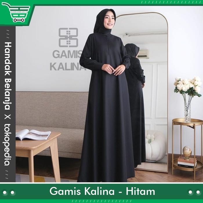 Baju Gamis Kalina Guzel Premium Polos Bahan Katun Toyobo Guzel
