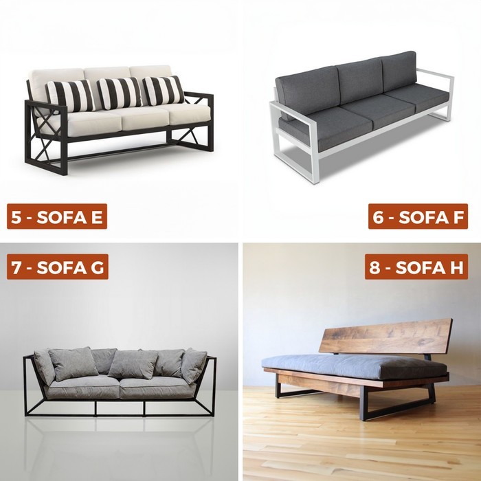 Kursi Sofa Retro Scandinavian // Sofa Besi Kayu // Sofa Bed Murah